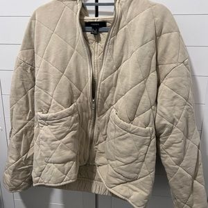 Forever21 Quilted hooded zip up jacket
